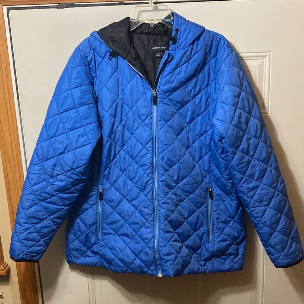 Lands' End Vibrant Blue‎ Quilted Jacket L
